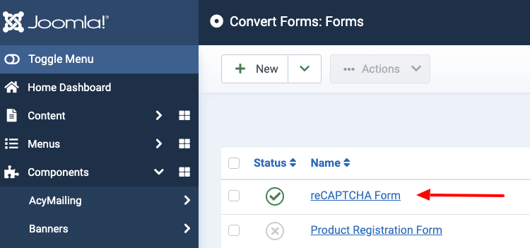convert forms select a form