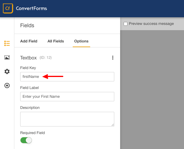 icontact convert forms first name field