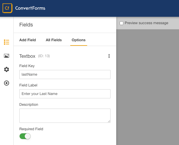 icontact convert forms last name field