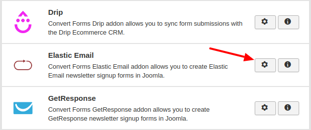elasticemail convert forms addon