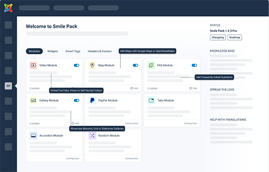 Smile Pack - The modules suite for Joomla to reduce extension clutter