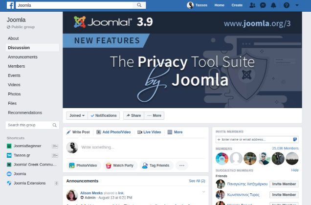 Joomla Facebook Group