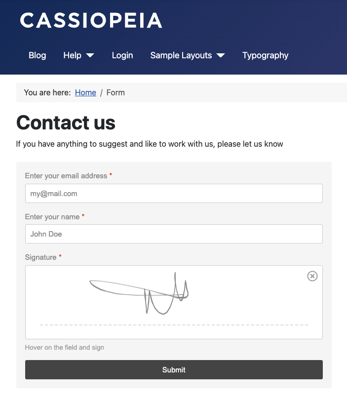How to Accept Digital Signatures in Joomla - Form Builder