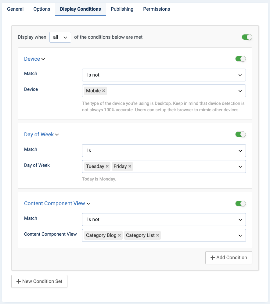 Joomla Fields Display Conditions - Conditional Logic