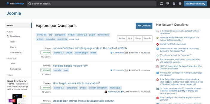 Joomla StackExchange Joomla Resource