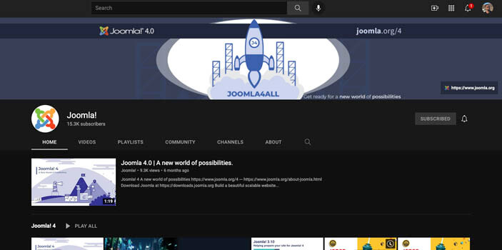 Joomla! YouTube Channel Joomla Resource