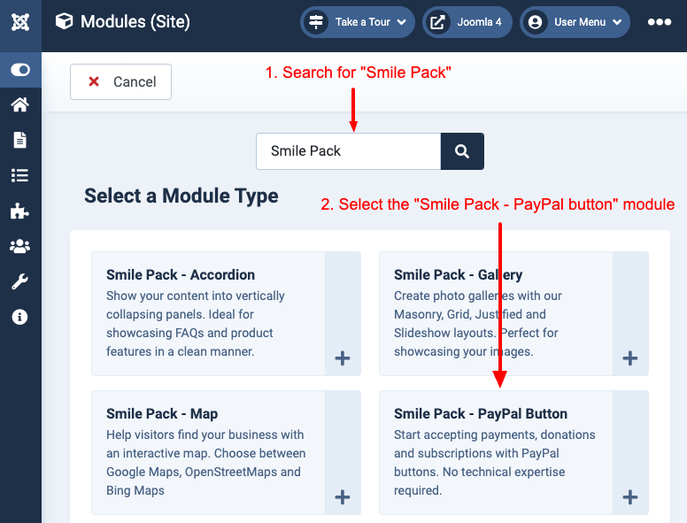 Smile Pack - PayPal Button Module Select