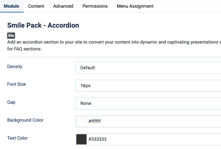 accordion module