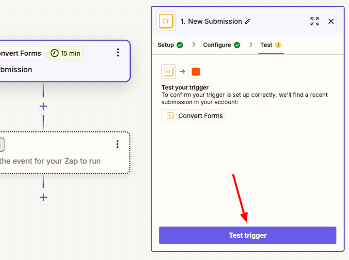 zap test trigger