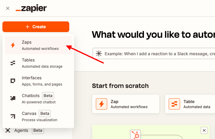 zapier create