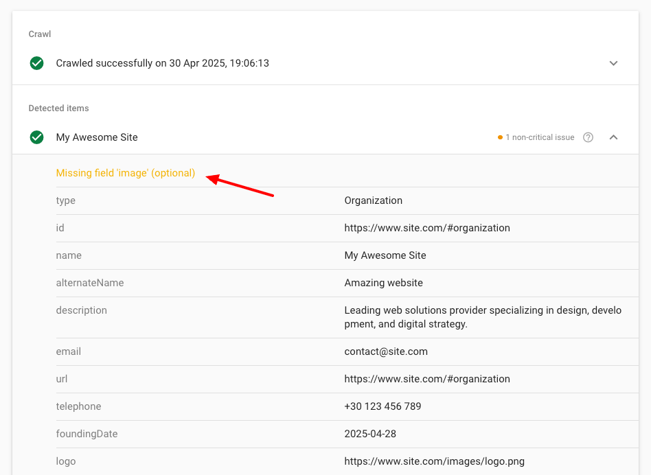 Missing Field Image for Organization