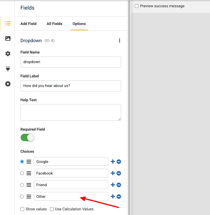 add other option