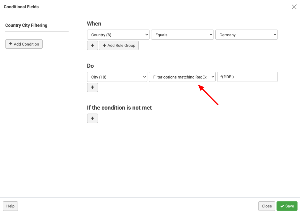 Regex Filtering Conditional Logic