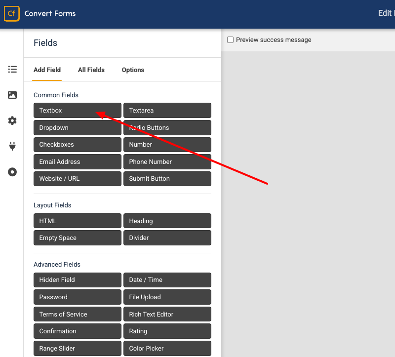 Add Field Texbox