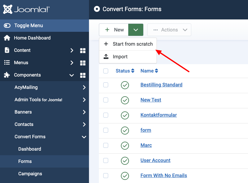 Convert Forms Start From Scratch