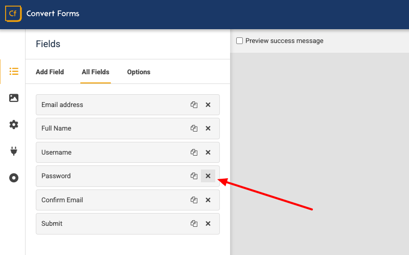 Remove Password Field