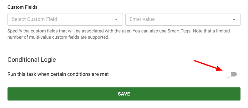 Tasks Conditional Logic