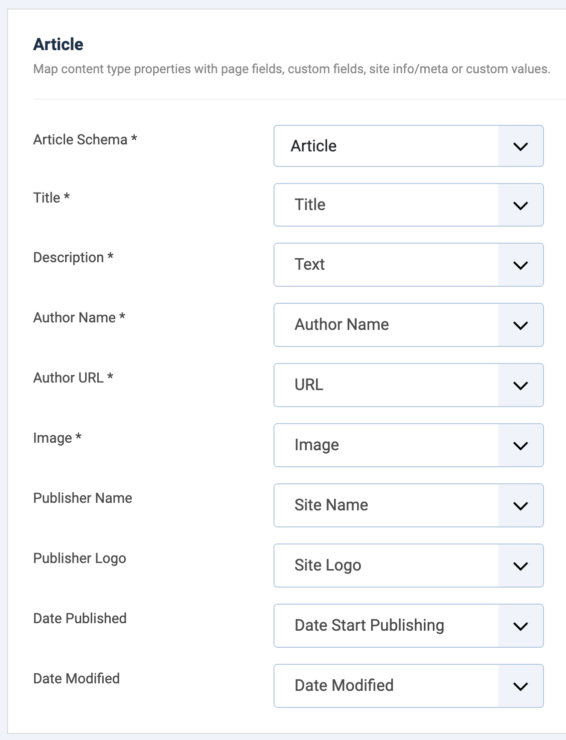 The Article Schema JSON-LD Properites
