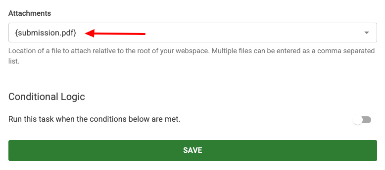 convert forms attach pdf to email