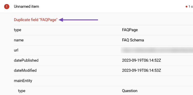 duplicate field FAPage