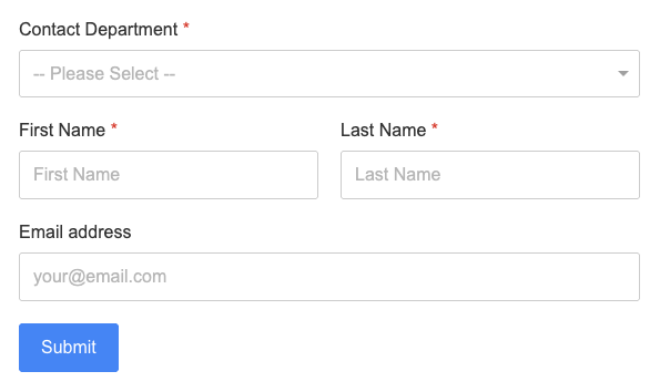 Form with Placeholders