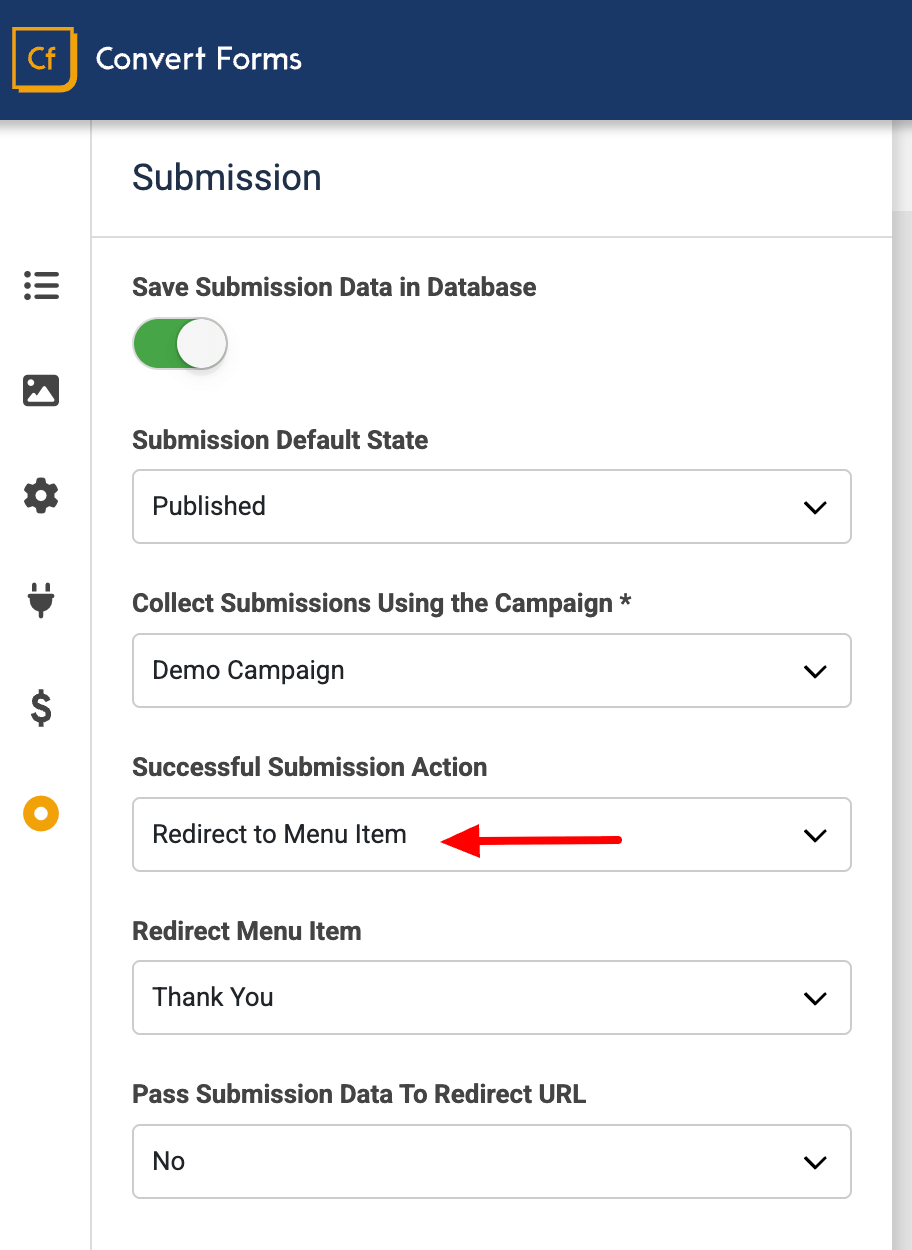 redirect menu after form submission 1