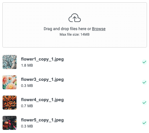 file upload thumbnails preview