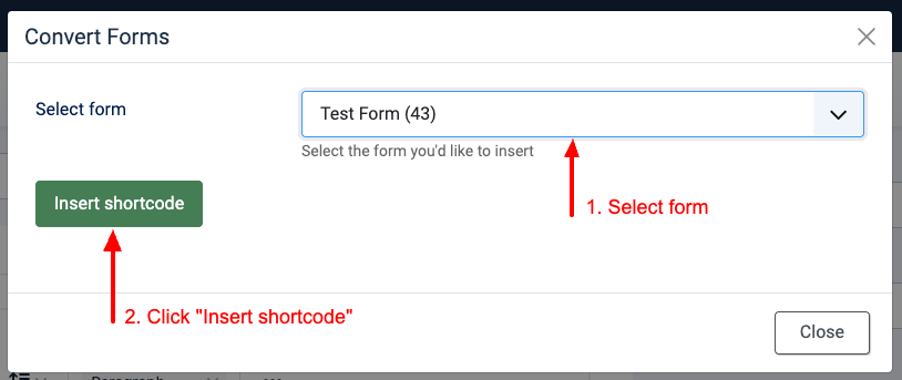 load convert form in popup cms content 2