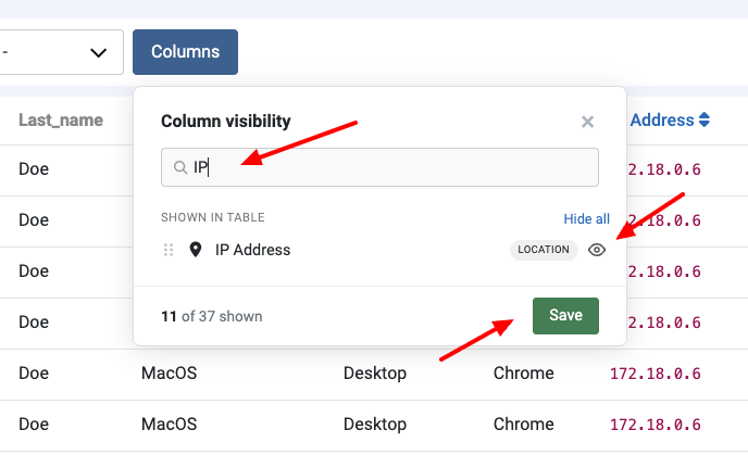 Add IP Address as Column