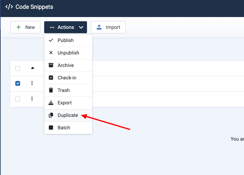 Code Snippets Duplicate