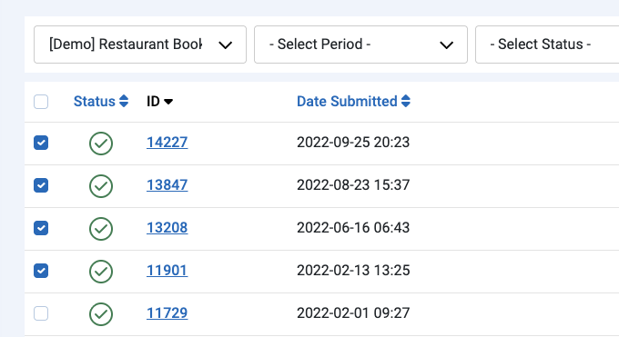 Delete Submissions Check Items