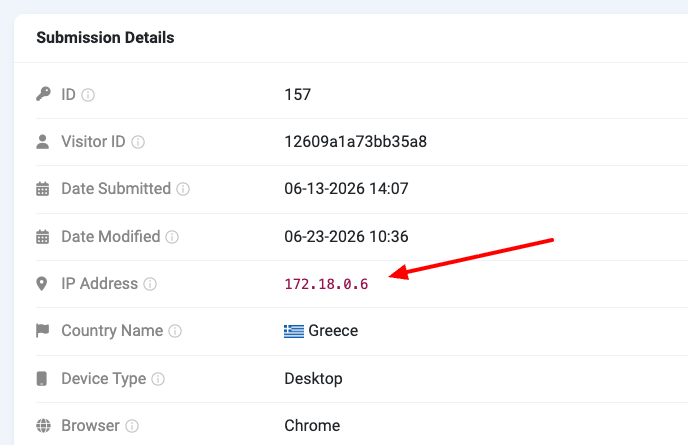 Viewing Submission IP Address