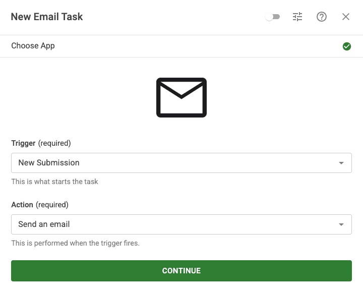 Send an email when a new submission is created