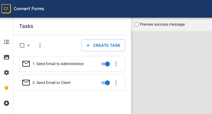 Send two emails in form, one to administrator and another to client