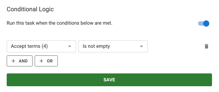 Send the email only when the checkbox is checked