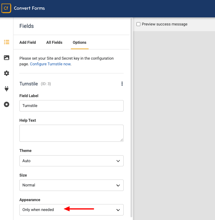 set cloudflare turnstile to appear only when needed