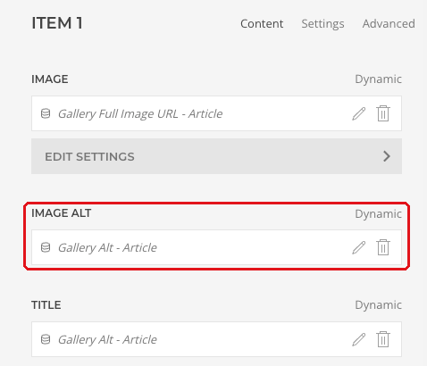 ACF Gallery - YOOtheme Image Alt mapped to the Gallery Alt field