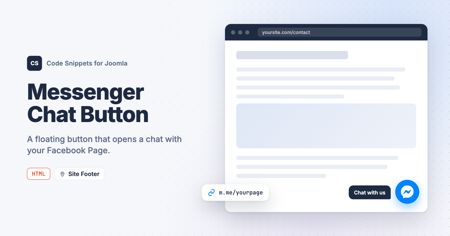 Add a Facebook Messenger Chat Button to Joomla