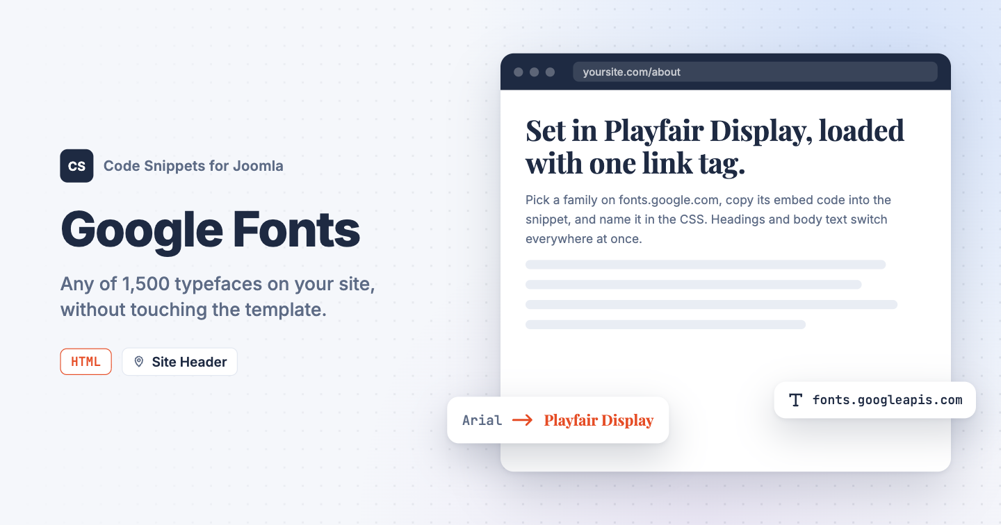 Add Google Fonts to Joomla