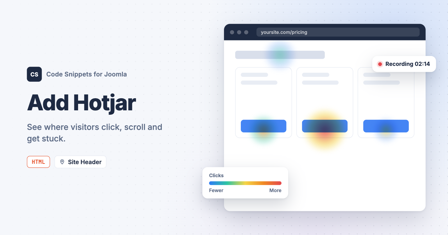Add Hotjar to Joomla