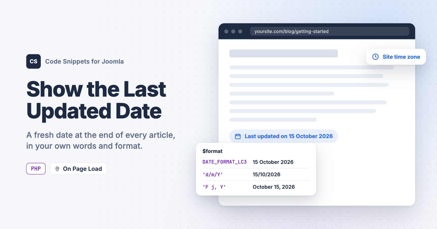 Display the Last Modified Date in Joomla Articles