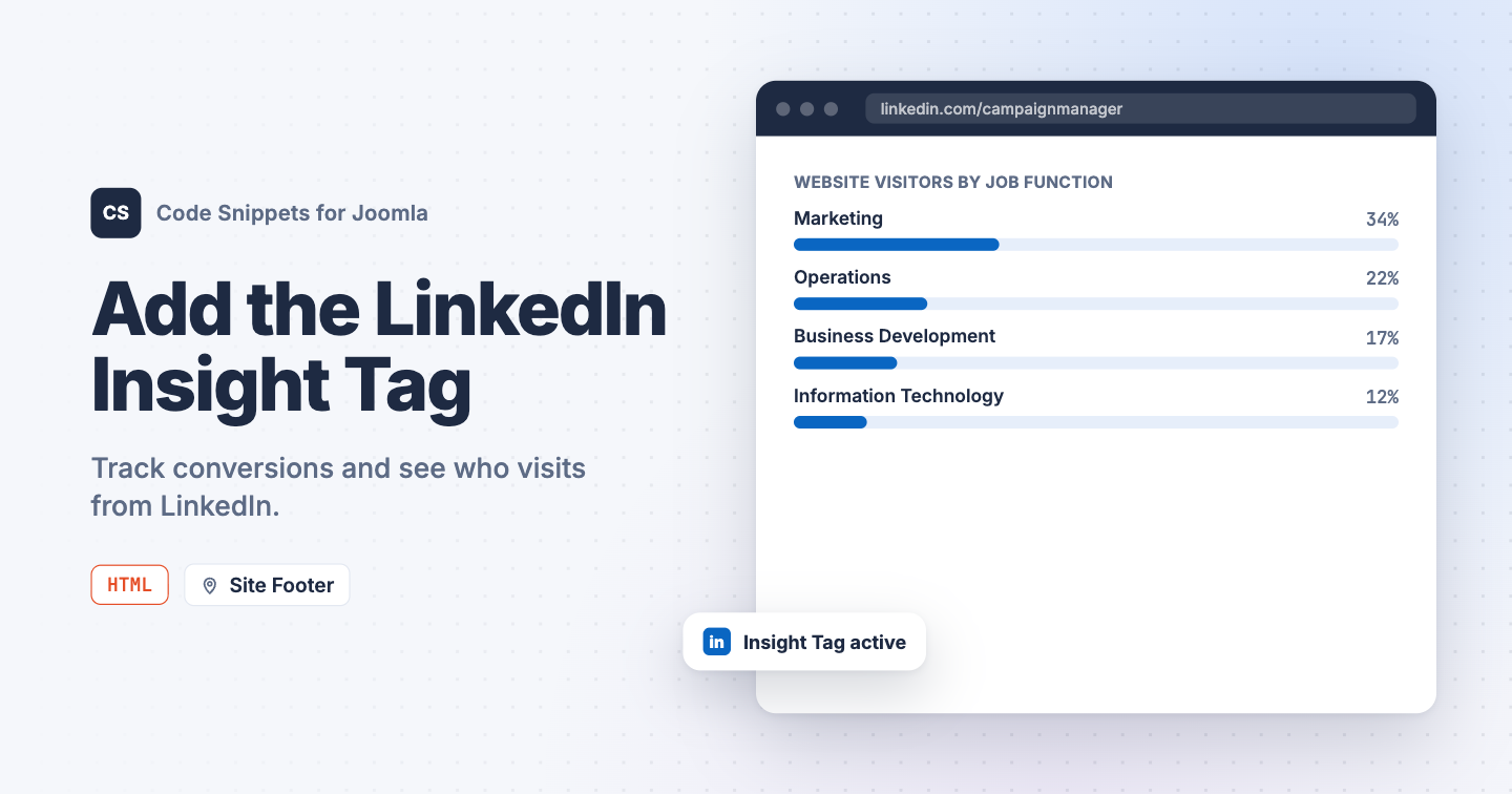 Add the LinkedIn Insight Tag to Joomla