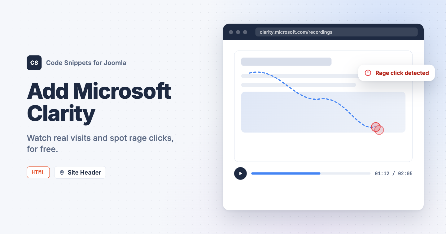Add Microsoft Clarity to Joomla