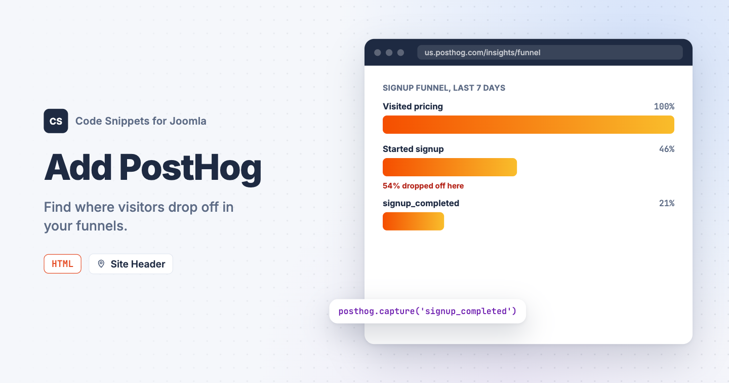 Add PostHog to Joomla