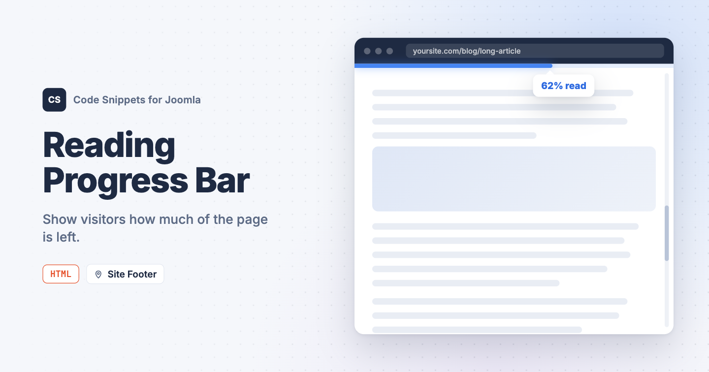 Add a Reading Progress Bar to Joomla