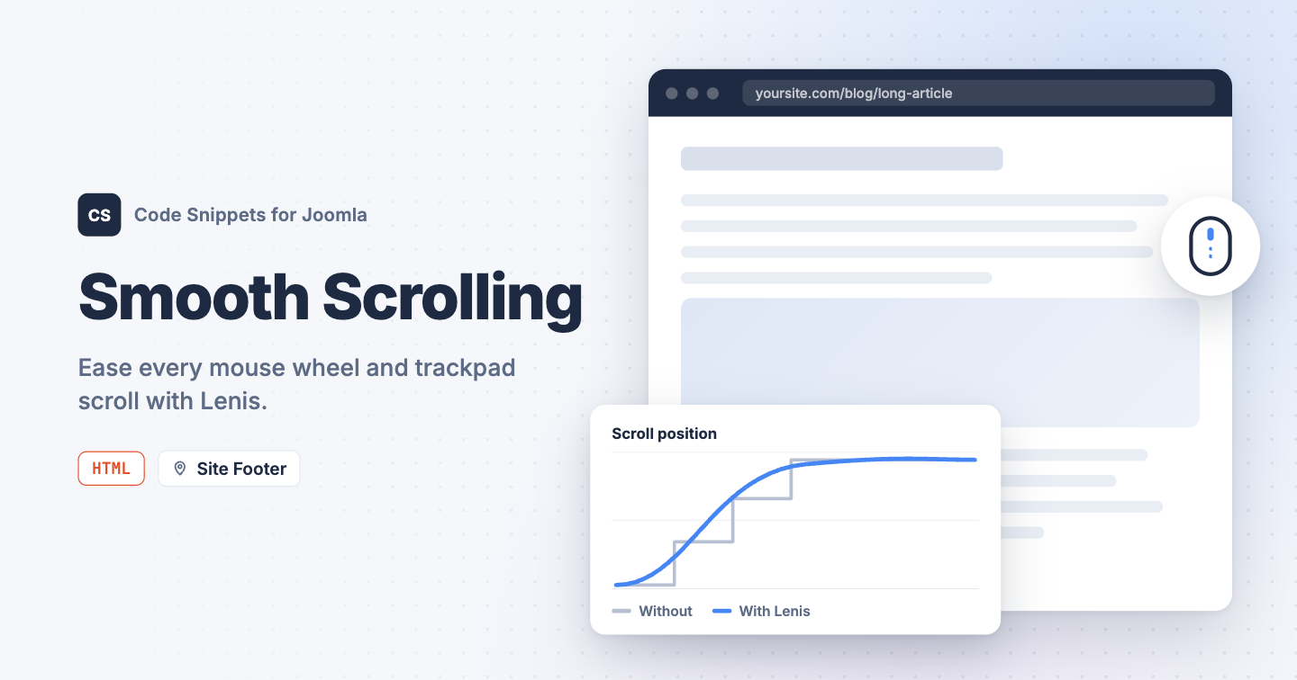 Add Smooth Scrolling to Joomla