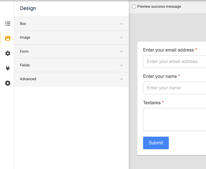 Convert Forms form builder Design tab