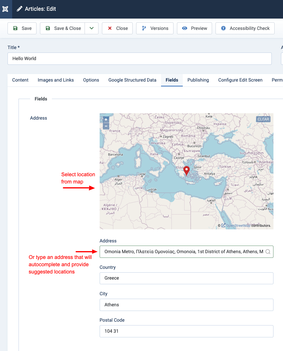 acf address field usage