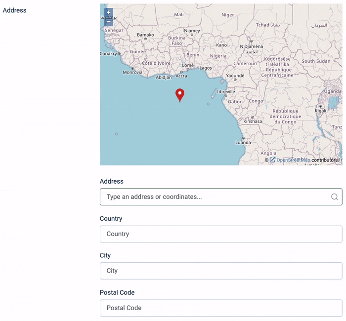 Select an address via the ACF Address Field