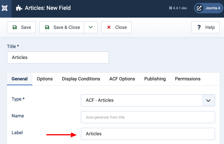 ACF Articles Create Field